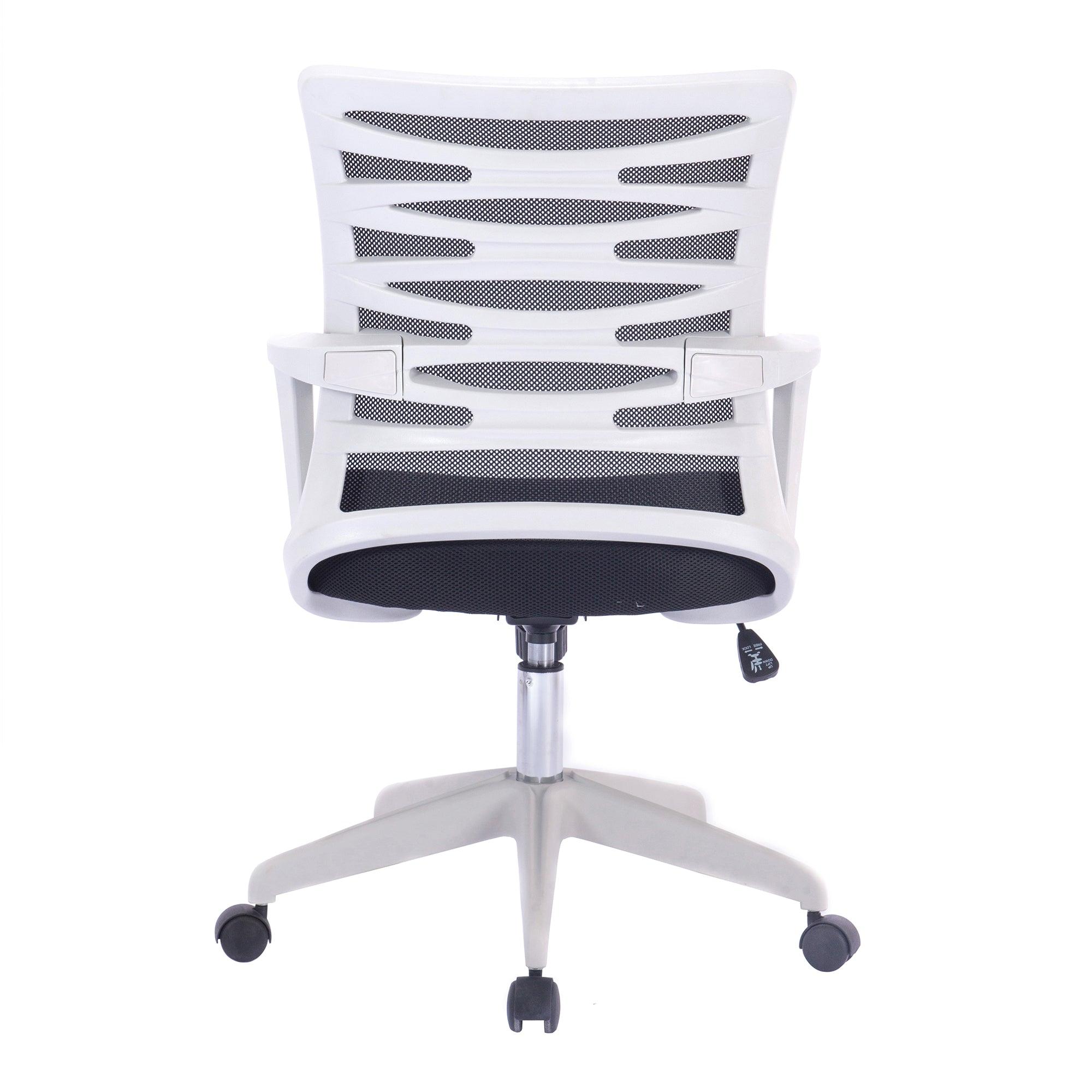 Spyro - Designer Mesh Armchair with White Frame and Detailed Back Panelling