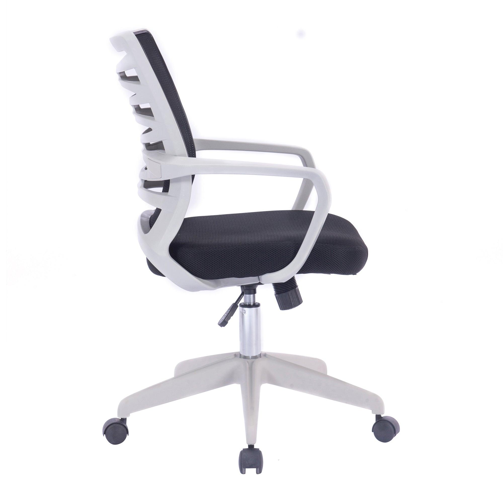 Spyro - Designer Mesh Armchair with White Frame and Detailed Back Panelling