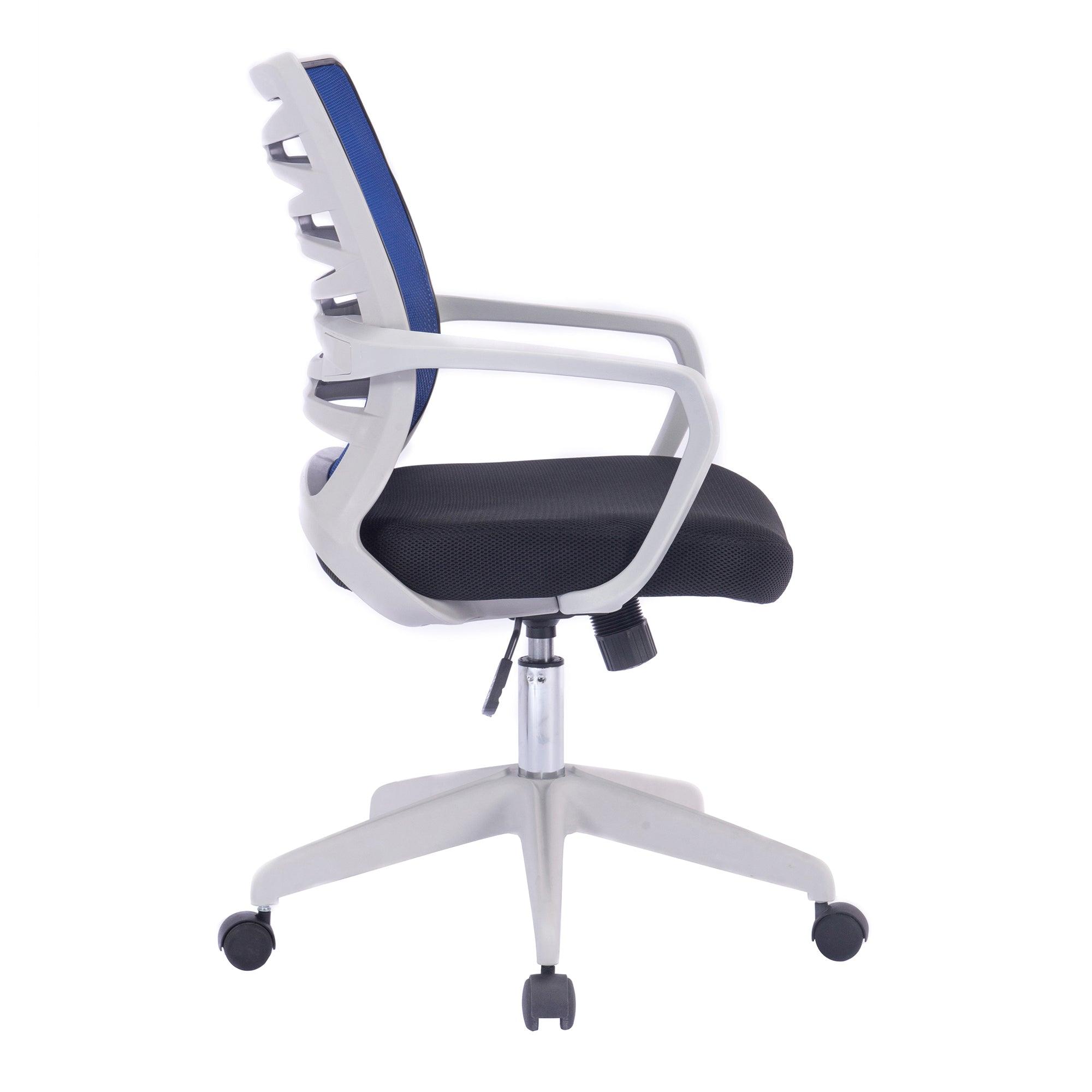 Spyro - Designer Mesh Armchair with White Frame and Detailed Back Panelling