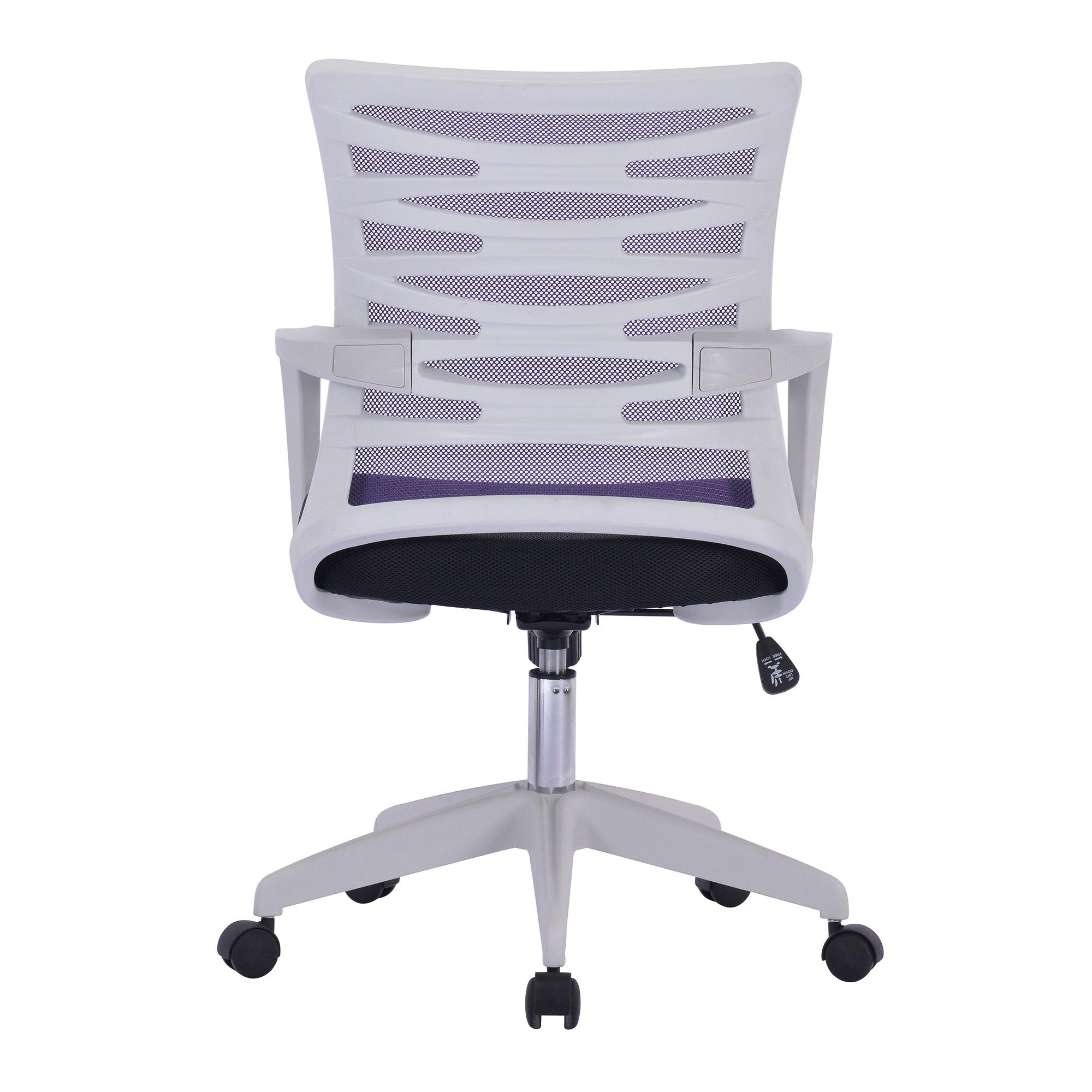 Spyro - Designer Mesh Armchair with White Frame and Detailed Back Panelling