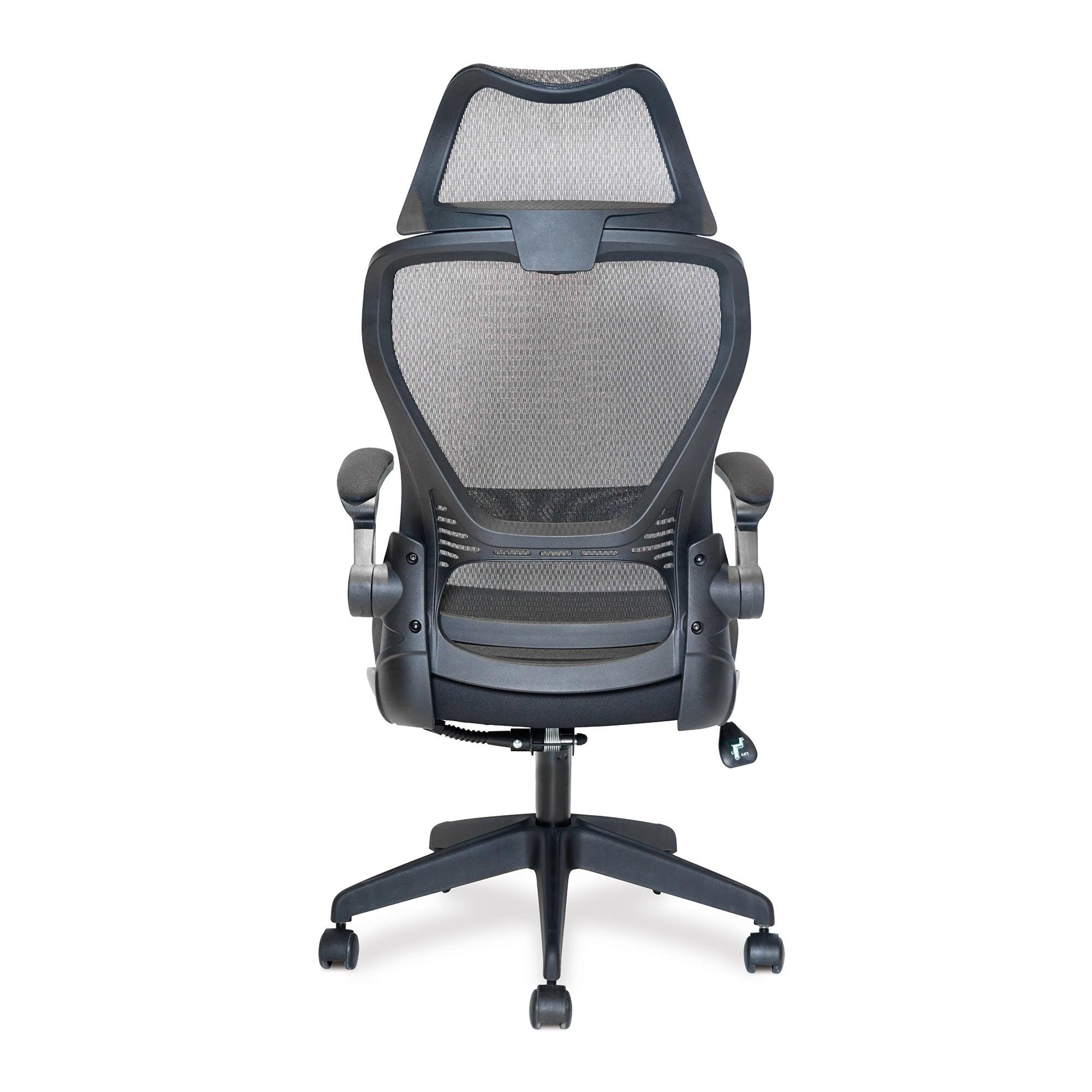 Canis – High Back Mesh Chair with Moulded Seat Foam, Folding Arms and Optional Headrest