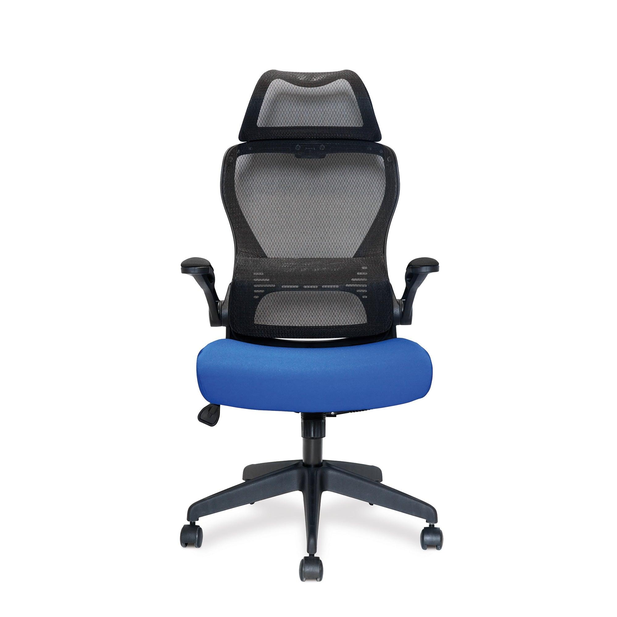 Canis – High Back Mesh Chair with Moulded Seat Foam, Folding Arms and Optional Headrest