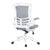 Luna - Designer Medium Back Mesh Chair with White Shell and Folding Arms