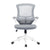 Luna - Designer Medium Back Mesh Chair with White Shell and Folding Arms