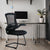 Luna - Designer Medium Back Mesh Cantilever Chair with Black Shell, Black Frame and Folding Arms