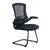 Luna - Designer Medium Back Mesh Cantilever Chair with Black Shell, Black Frame and Folding Arms