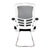 Luna - Designer Medium Back Mesh Cantilever Chair with White Shell, Chrome Frame and Folding Arms