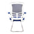 Luna - Designer Medium Back Mesh Cantilever Chair with White Shell, Chrome Frame and Folding Arms