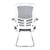 Luna - Designer Medium Back Mesh Cantilever Chair with White Shell, Chrome Frame and Folding Arms