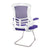 Luna - Designer Medium Back Mesh Cantilever Chair with White Shell, Chrome Frame and Folding Arms