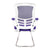 Luna - Designer Medium Back Mesh Cantilever Chair with White Shell, Chrome Frame and Folding Arms