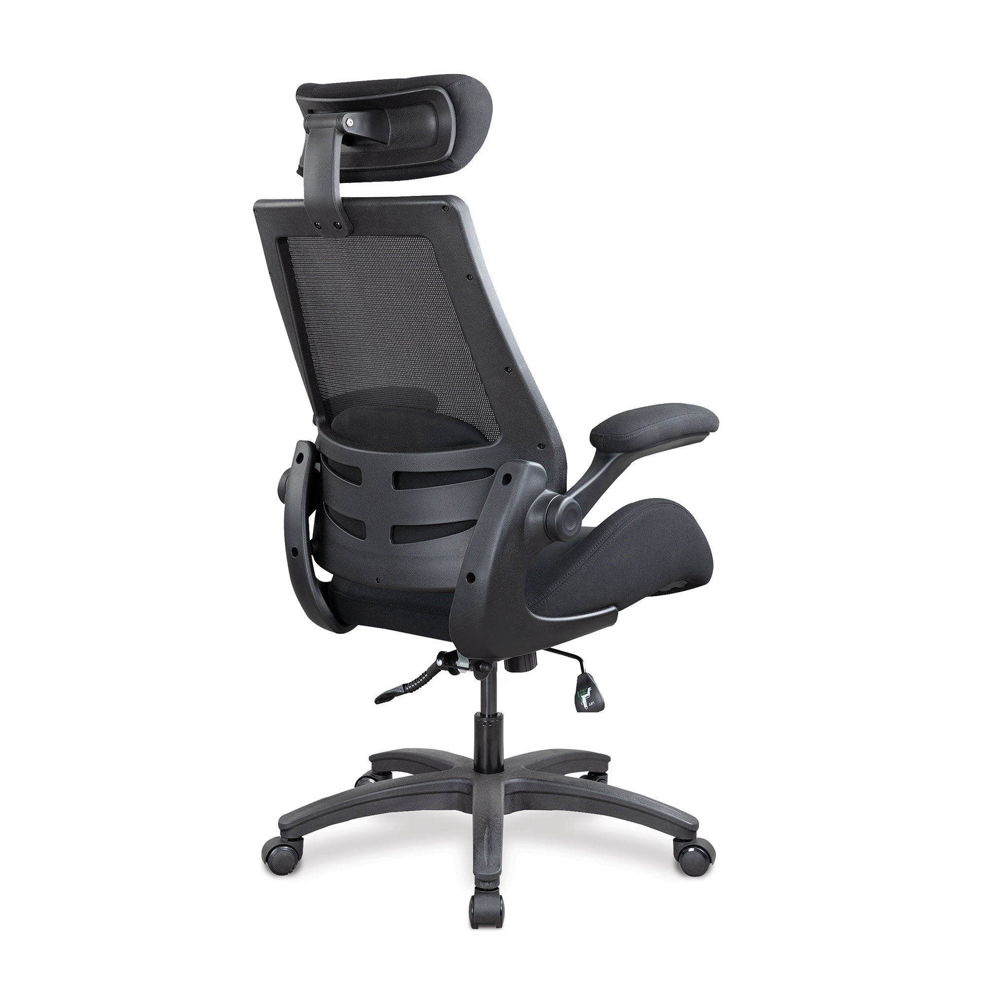 Resolute – High Back Mesh Chair with High Weight Capacity, Deep Moulded Seat Foam, Folding Arms and Optional Headrest