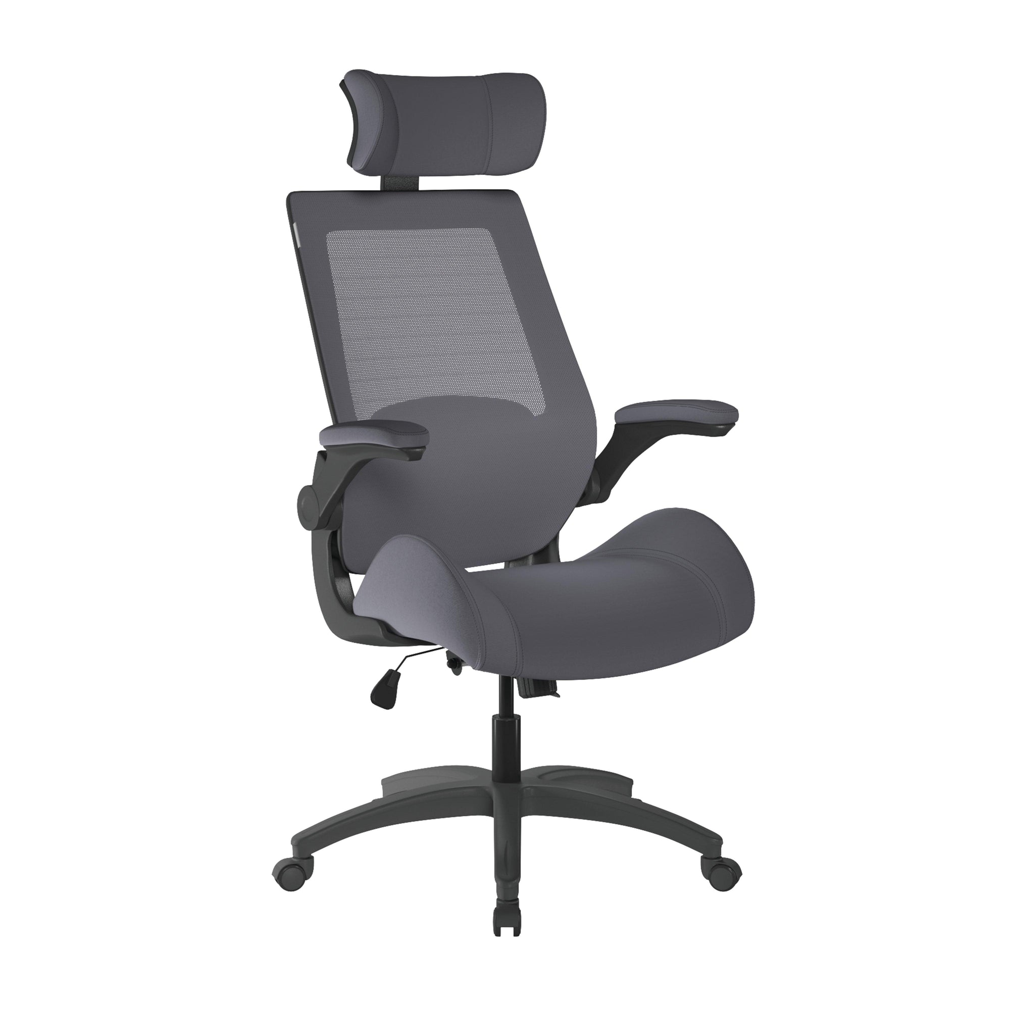 Resolute - High Back Mesh Chair with High Weight Capacity, Deep Moulded Seat Foam, Folding Arms and Optional Headrest