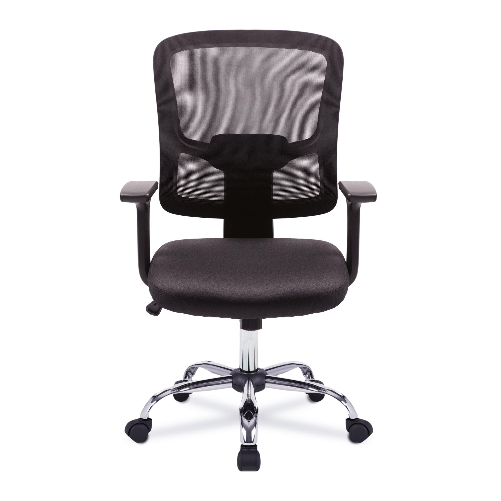 Crusader – Medium Back Mesh Designer Armchair with Black Frame Chrome Base