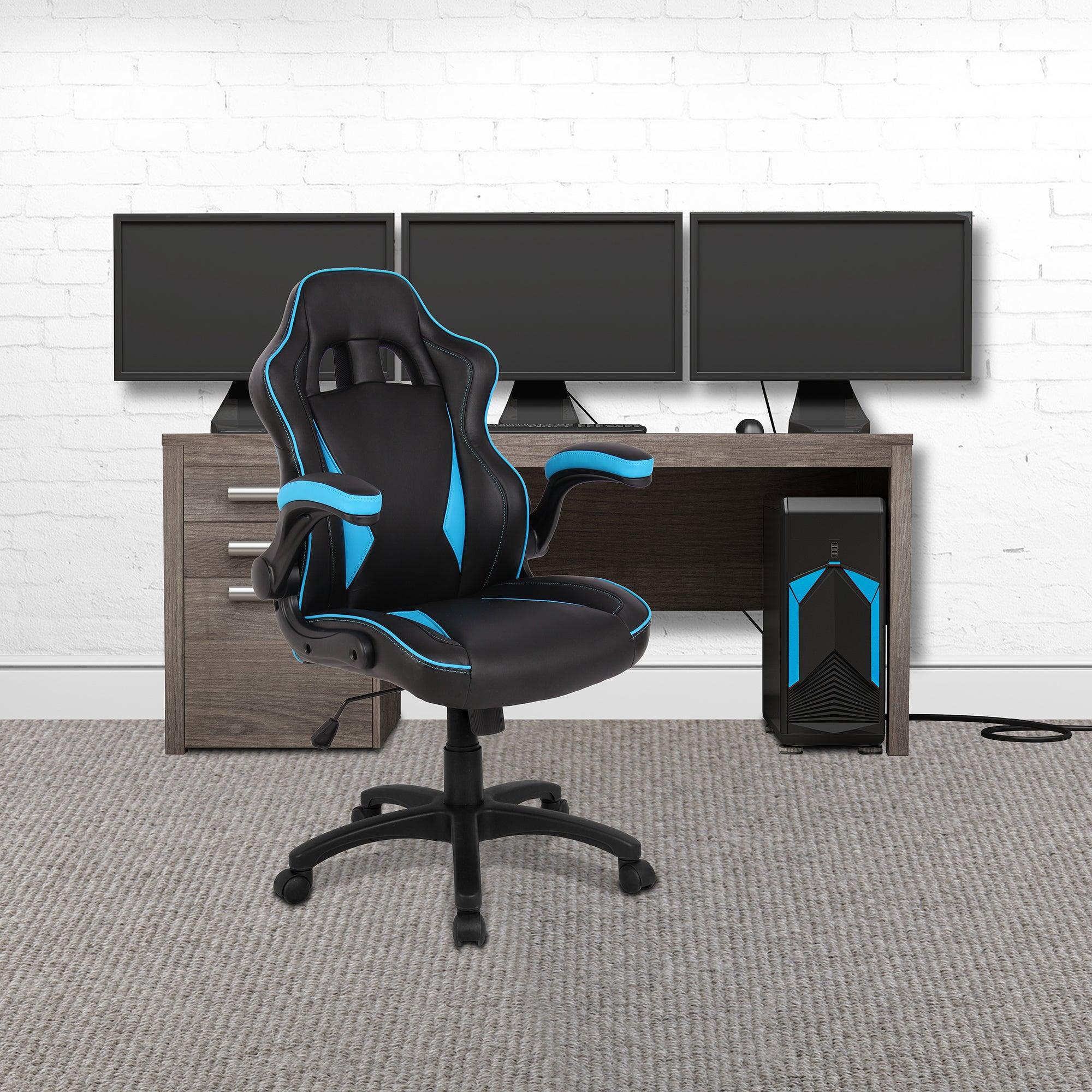 Predator – Executive Ergonomic Gaming Style Office Chair with Folding Arms, Integral Headrest and Lumbar Support