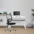 Nordic - Compact and Curvaceous High Gloss Workstation with Spacious Storage Drawer - White High Gloss