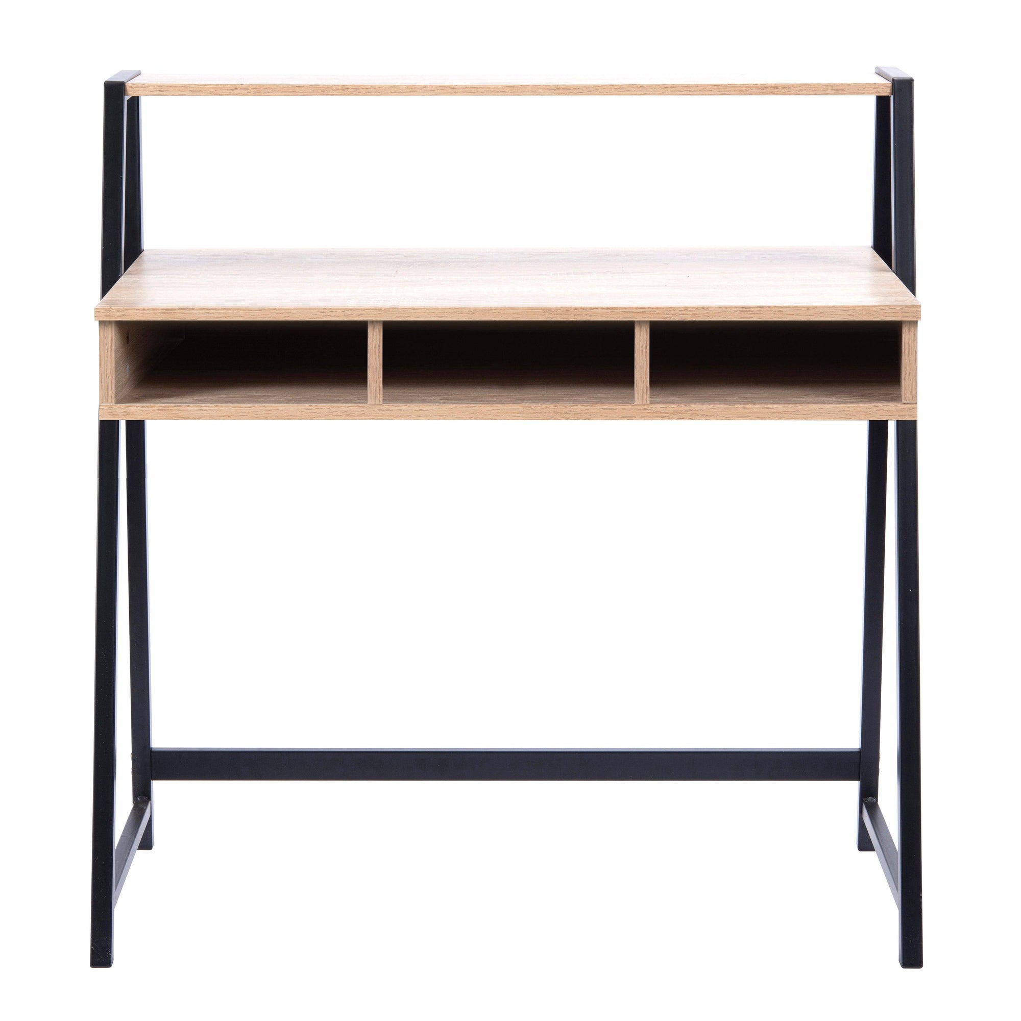 Vienna - Compact Two Tier Workstation with Stylish Feature Frame and Upper Storage Shelf