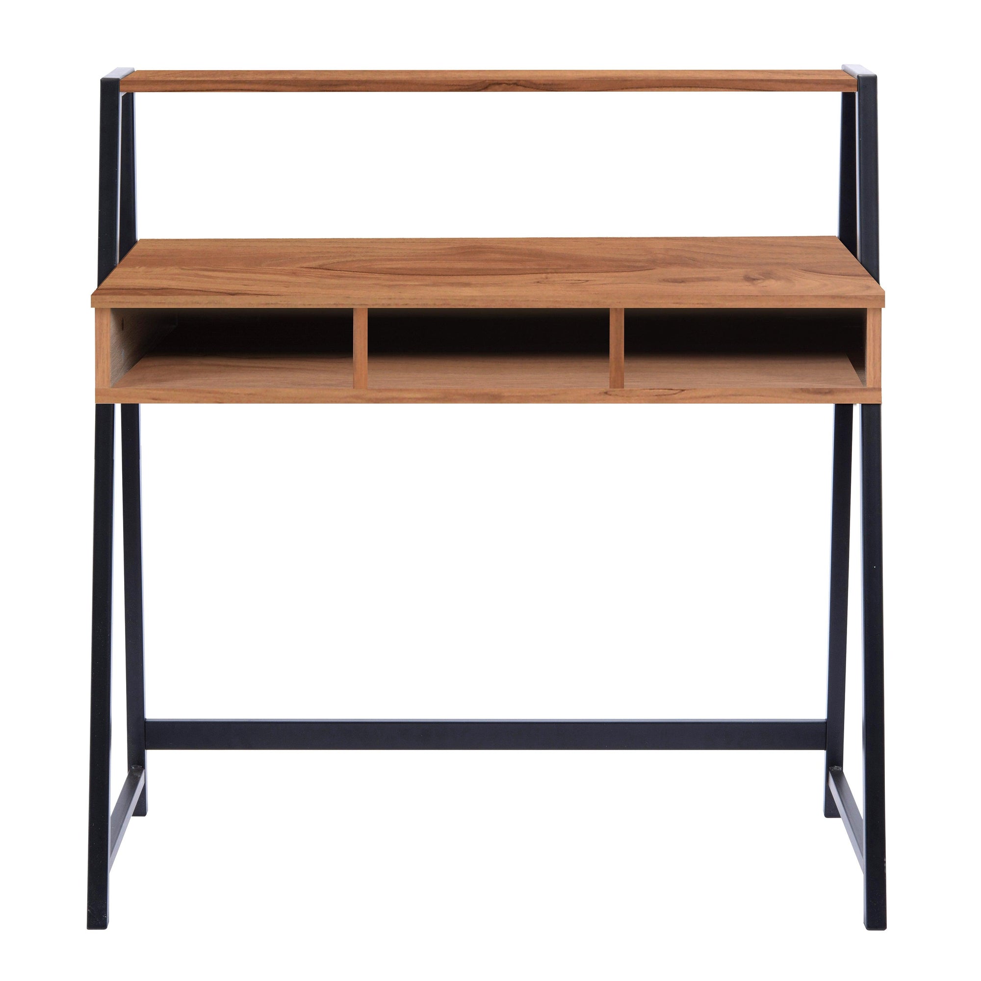 Vienna - Compact Two Tier Workstation with Stylish Feature Frame and Upper Storage Shelf