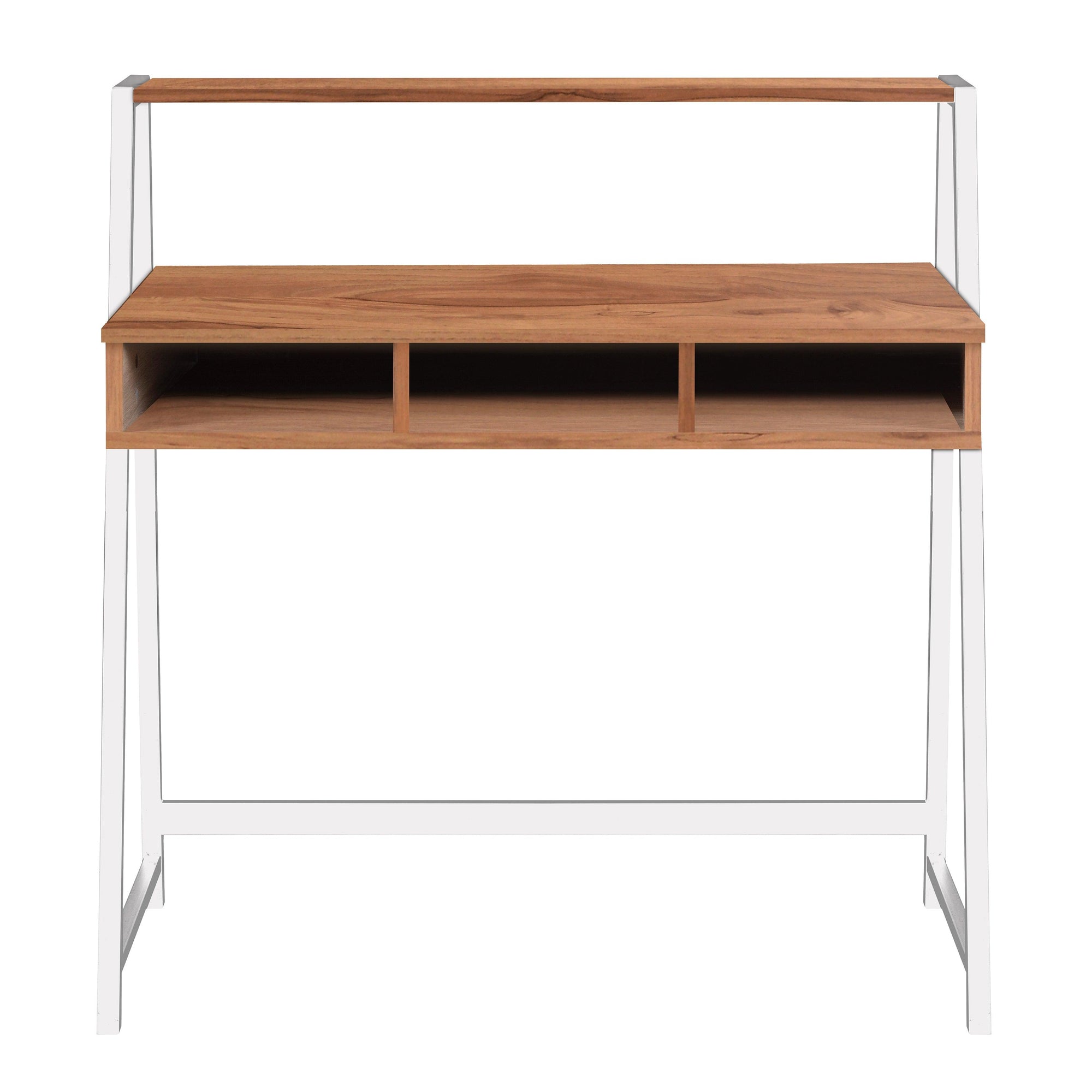 Vienna - Compact Two Tier Workstation with Stylish Feature Frame and Upper Storage Shelf