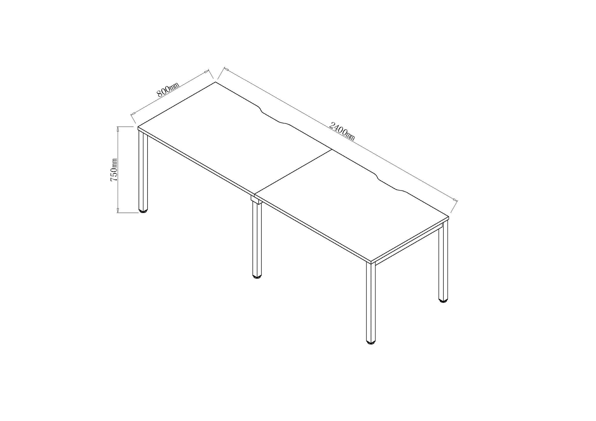 Evolve Plus Single Row Bench Desk - 2 Person