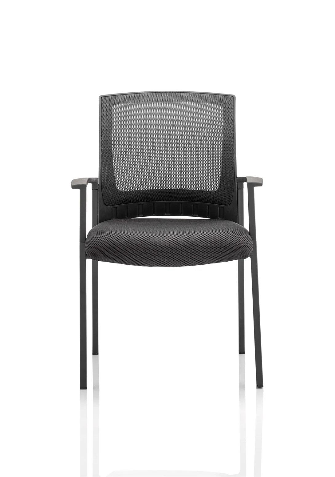 Metro Medium Mesh Back Stacking Visitor Chair with Arms