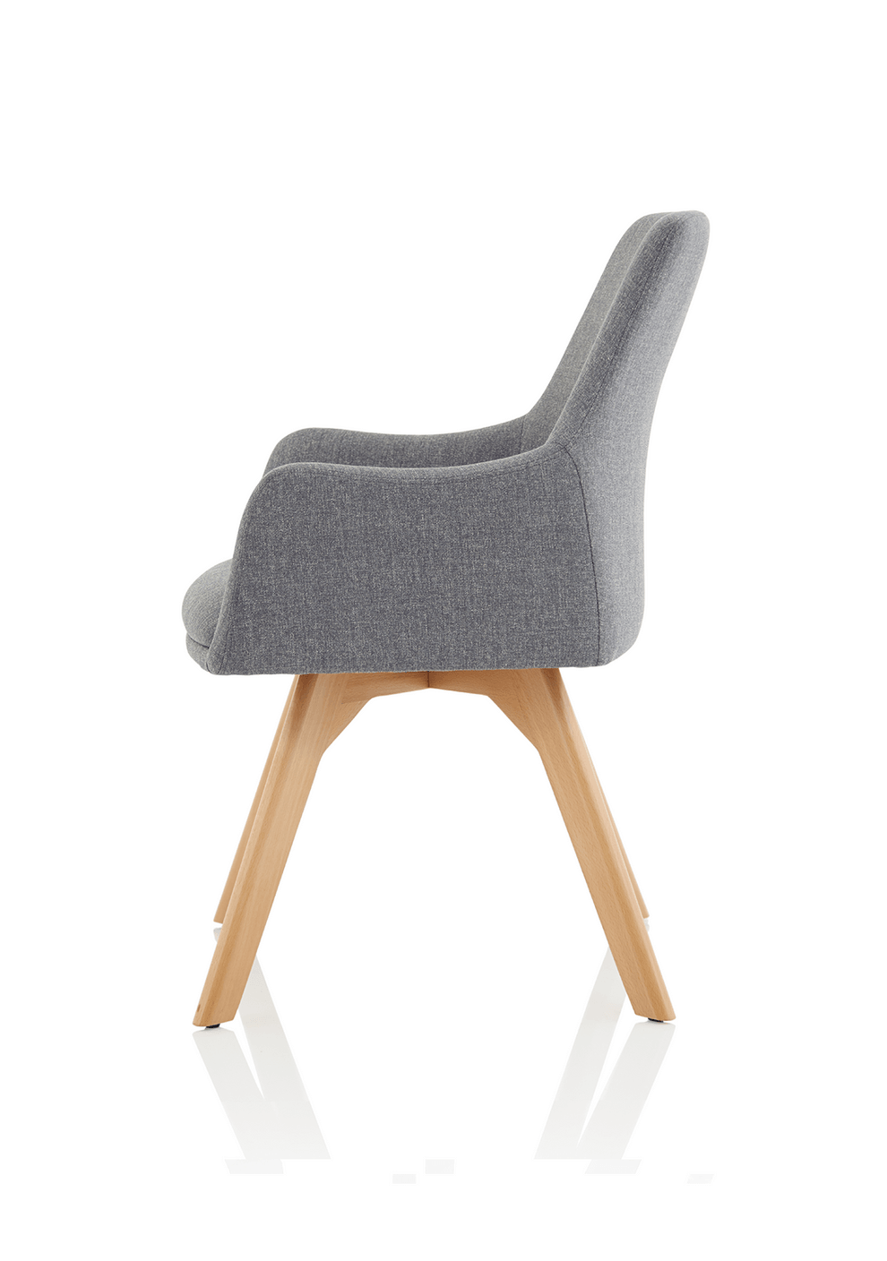 Carmen Grey Fabric Wooden Leg Visitor Chair