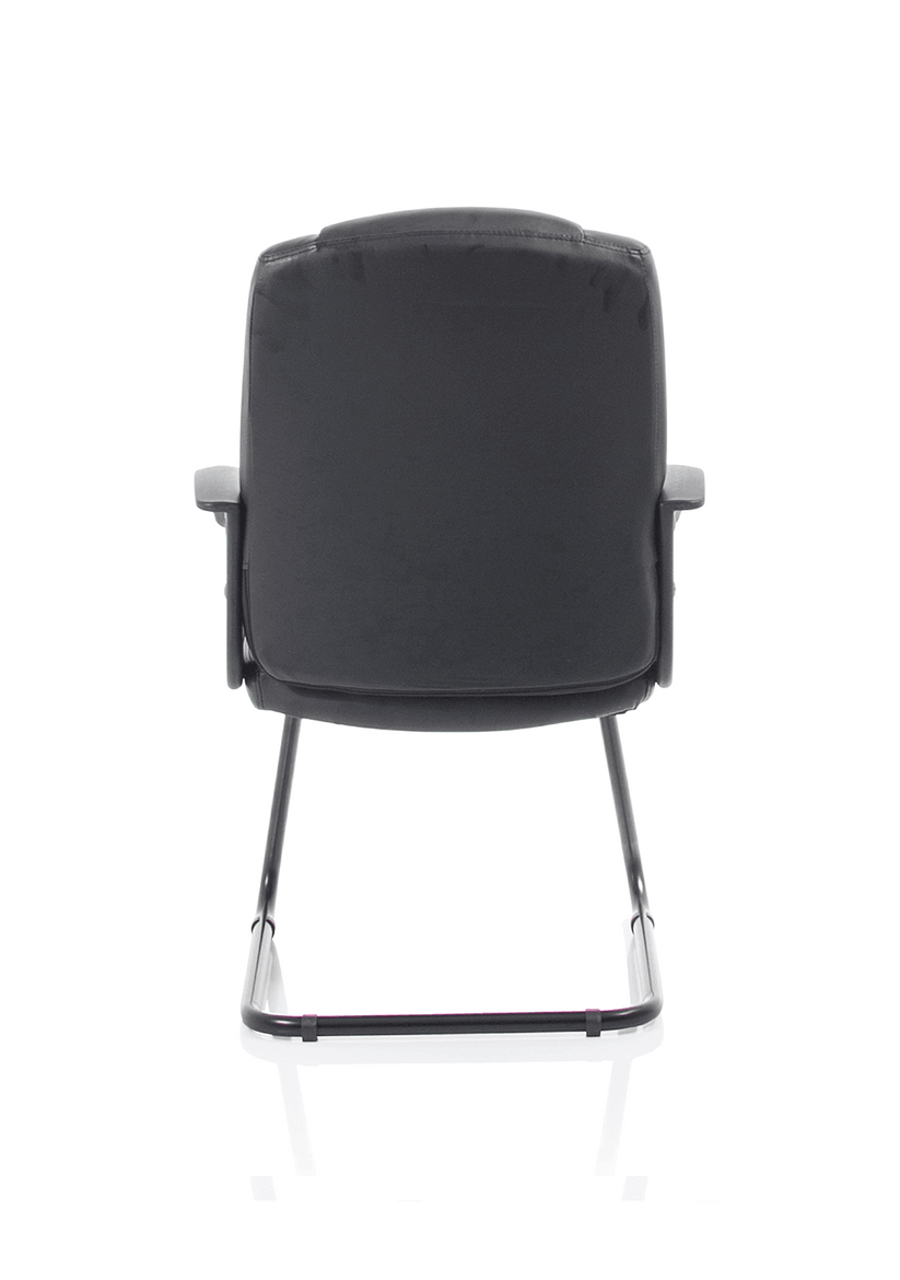 Bella Medium Back Black Bonded Leather Black Frame Cantilever Visitor Chair