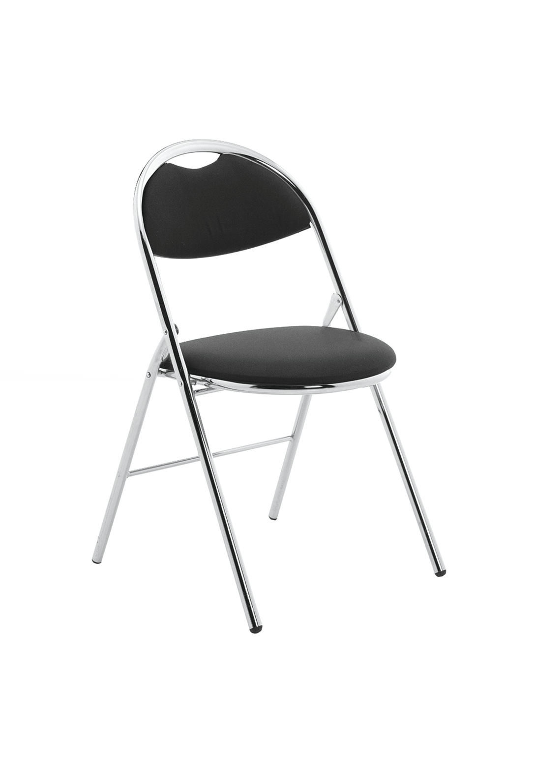 Milan High Back Black Vinyl Chrome Frame Folding Visitor Chair