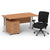 Impulse 1400mm Cantilever Straight Desk With Mobile Pedestal and Chiro Medium Back Black Operator Chair