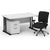 Impulse 1400mm Cantilever Straight Desk With Mobile Pedestal and Chiro Medium Back Black Operator Chair