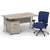 Impulse 1400mm Cantilever Straight Desk With Mobile Pedestal and Chiro Medium Back Blue Operator Chair