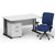 Impulse 1400mm Cantilever Straight Desk With Mobile Pedestal and Chiro Medium Back Blue Operator Chair