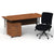 Impulse 1600mm Cantilever Straight Desk With Mobile Pedestal and Chiro Medium Back Black Operator Chair