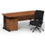 Impulse 1600mm Cantilever Straight Desk With Mobile Pedestal and Chiro Medium Back Black Operator Chair