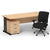 Impulse 1600mm Cantilever Straight Desk With Mobile Pedestal and Chiro Medium Back Black Operator Chair