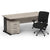 Impulse 1600mm Cantilever Straight Desk With Mobile Pedestal and Chiro Medium Back Black Operator Chair