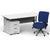 Impulse 1600mm Cantilever Straight Desk With Mobile Pedestal and Chiro Medium Back Blue Operator Chair