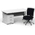 Impulse 1800mm Cantilever Straight Desk With Mobile Pedestal and Chiro Medium Back Black Operator Chair