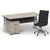 Impulse 1600mm Cantilever Straight Desk With Mobile Pedestal and Ezra Black Executive Chair