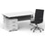 Impulse 1600mm Cantilever Straight Desk With Mobile Pedestal and Ezra Black Executive Chair