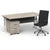 Impulse 1600mm Cantilever Straight Desk With Mobile Pedestal and Ezra Black Executive Chair