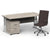 Impulse 1600mm Cantilever Straight Desk With Mobile Pedestal and Ezra Brown Executive Chair