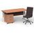 Impulse 1600mm Cantilever Straight Desk With Mobile Pedestal and Ezra Brown Executive Chair