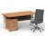 Impulse 1600mm Cantilever Straight Desk With Mobile Pedestal and Ezra Grey Executive Chair