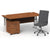 Impulse 1600mm Cantilever Straight Desk With Mobile Pedestal and Ezra Grey Executive Chair