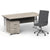 Impulse 1600mm Cantilever Straight Desk With Mobile Pedestal and Ezra Grey Executive Chair