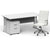 Impulse 1600mm Cantilever Straight Desk With Mobile Pedestal and Ezra White Executive Chair