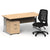 Impulse 1600mm Cantilever Straight Desk With Mobile Pedestal and Relay Black Back Operator Chair