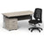 Impulse 1600mm Cantilever Straight Desk With Mobile Pedestal and Relay Black Back Operator Chair