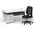 Impulse 1600mm Cantilever Straight Desk With Mobile Pedestal and Relay Black Back Operator Chair